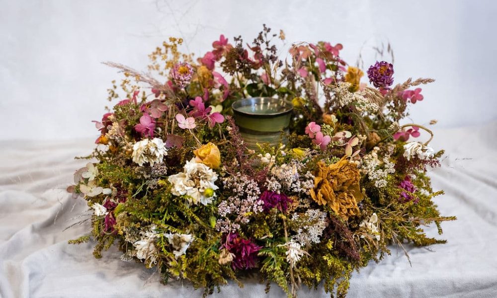 couronne fleurs séchées