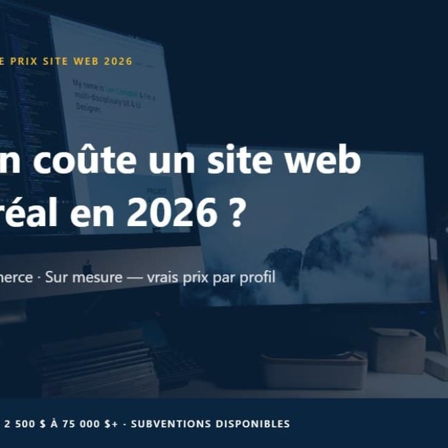 Combien coûte un site web à Montréal en 2026 — Guide des prix par type et profil